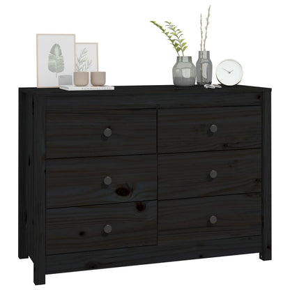Skap Svart 100x40x72 cm heltre furu