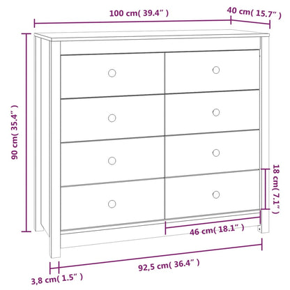 Kommode Tre heltre furu 100x40x90 cm