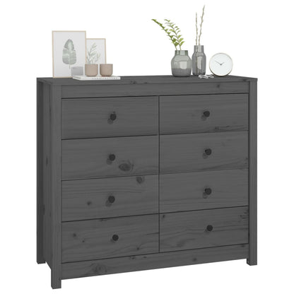 Kommode Grå 100x40x90 cm heltre furu