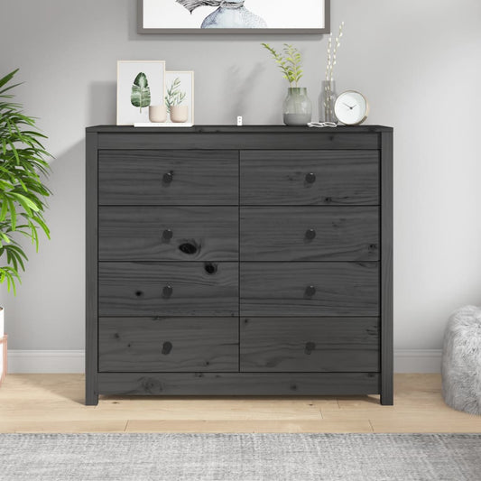 Kommode Grå 100x40x90 cm heltre furu
