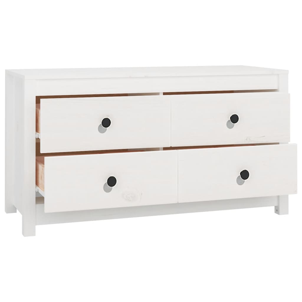 Kommode Hvit 100x40x54 cm heltre furu