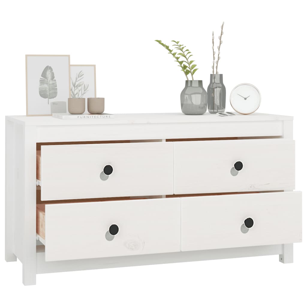 Kommode Hvit 100x40x54 cm heltre furu