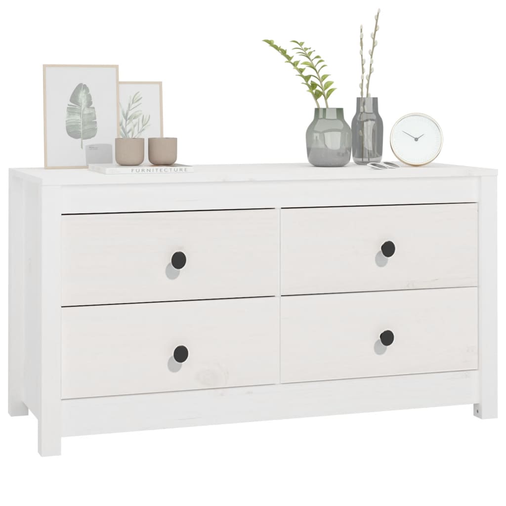 Kommode Hvit 100x40x54 cm heltre furu