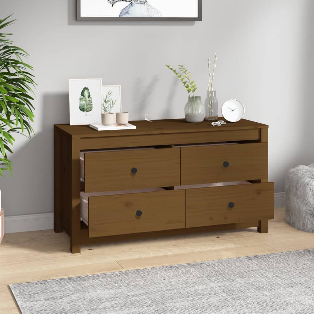 Kommode Honningbrun 100x40x54 cm heltre furu