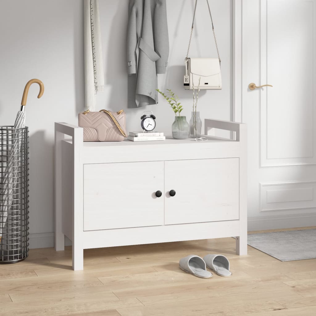 Sittebenk Gangbenk Hvit 80x40x60 cm heltre furu
