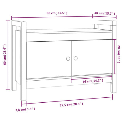 Sittebenk Gangbenk Honningbrun 80x40x60 cm heltre furu