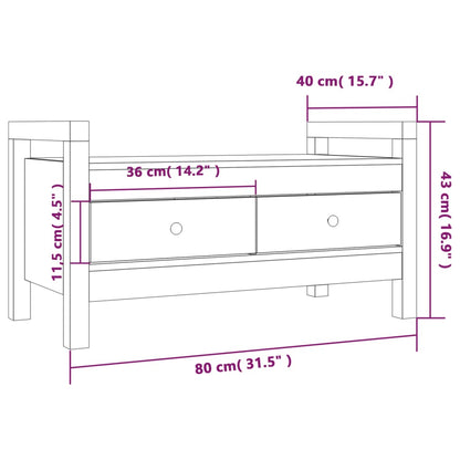 Sittebenk Gangbenk 80x40x43 cm heltre furu
