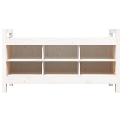 Skoskap Skohylle Skobenk Hvit Gangbenk 110x40x60 cm heltre furu