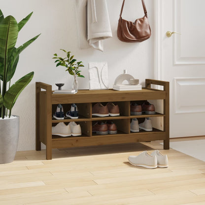 Sittebenk Gangbenk Honningbrun 110x40x60 cm heltre furu