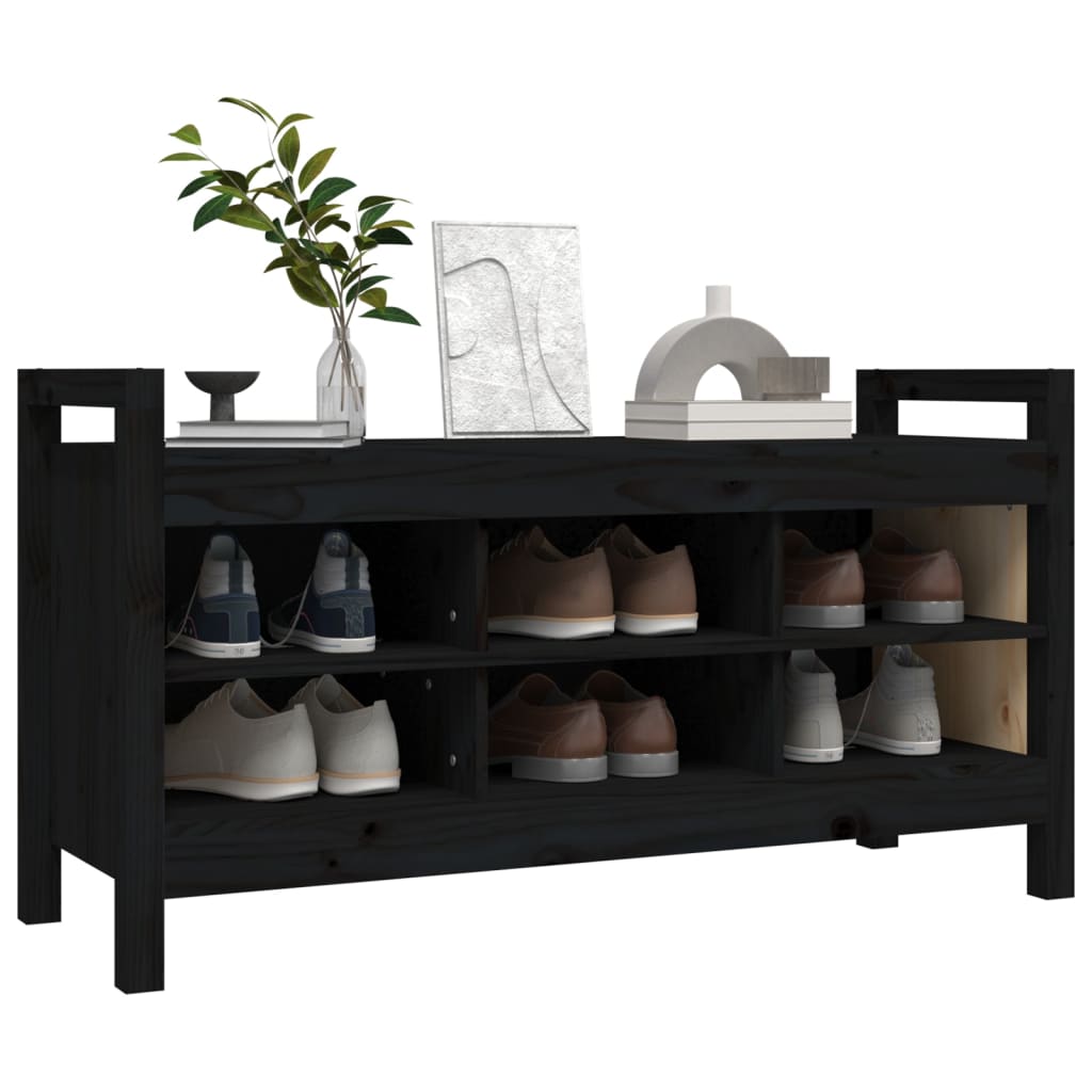 Sittebenk Gangbenk Svart 110x40x60 cm heltre furu