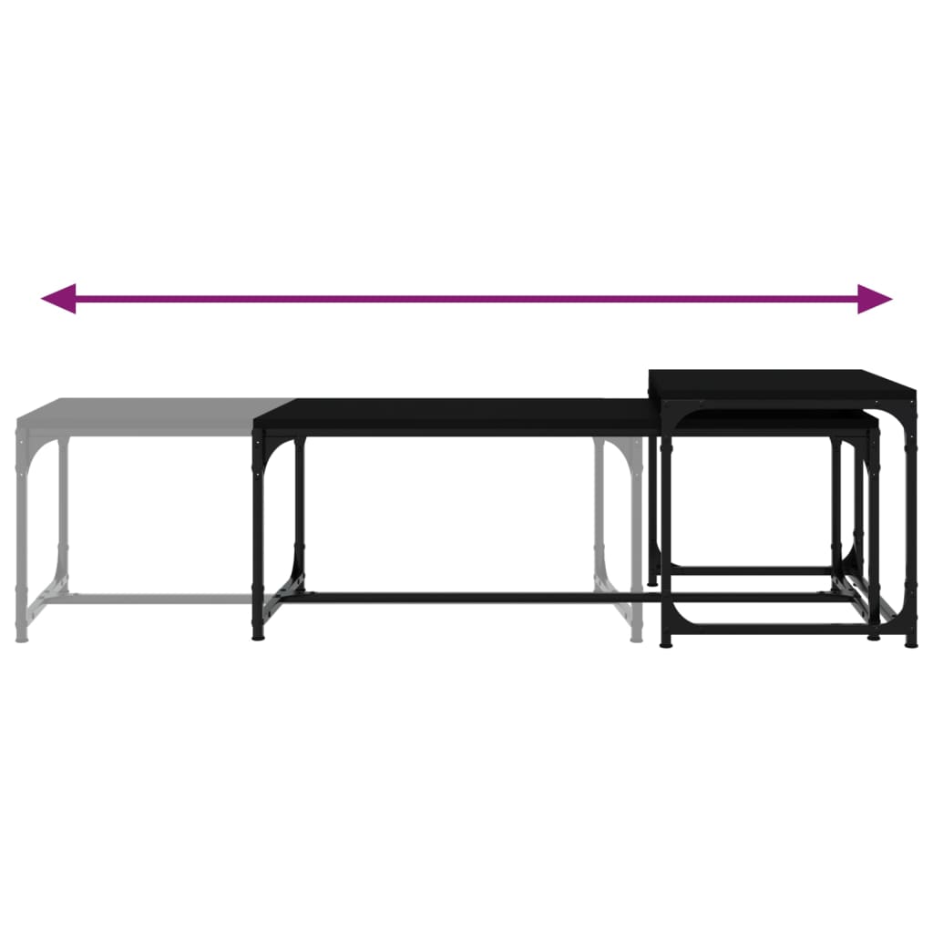 Salongbord Sofabord Svart 2 stk