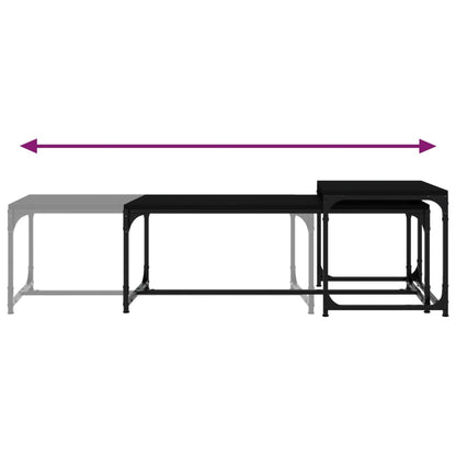 Salongbord Sofabord Svart 2 stk