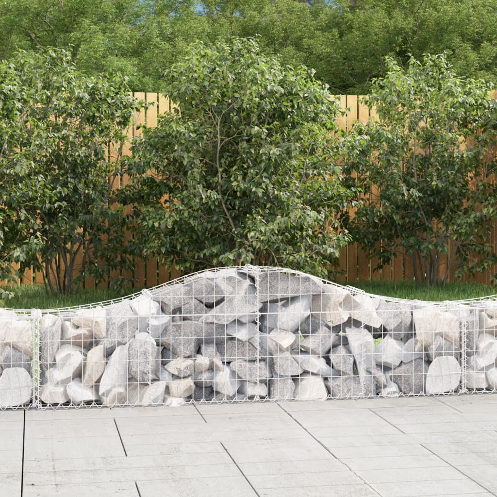 Gabionkurver buede 20 stk 200x30x40/60 cm galvanisert jern