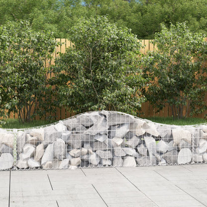 Gabionkurver buede 20 stk 200x30x40/60 cm galvanisert jern