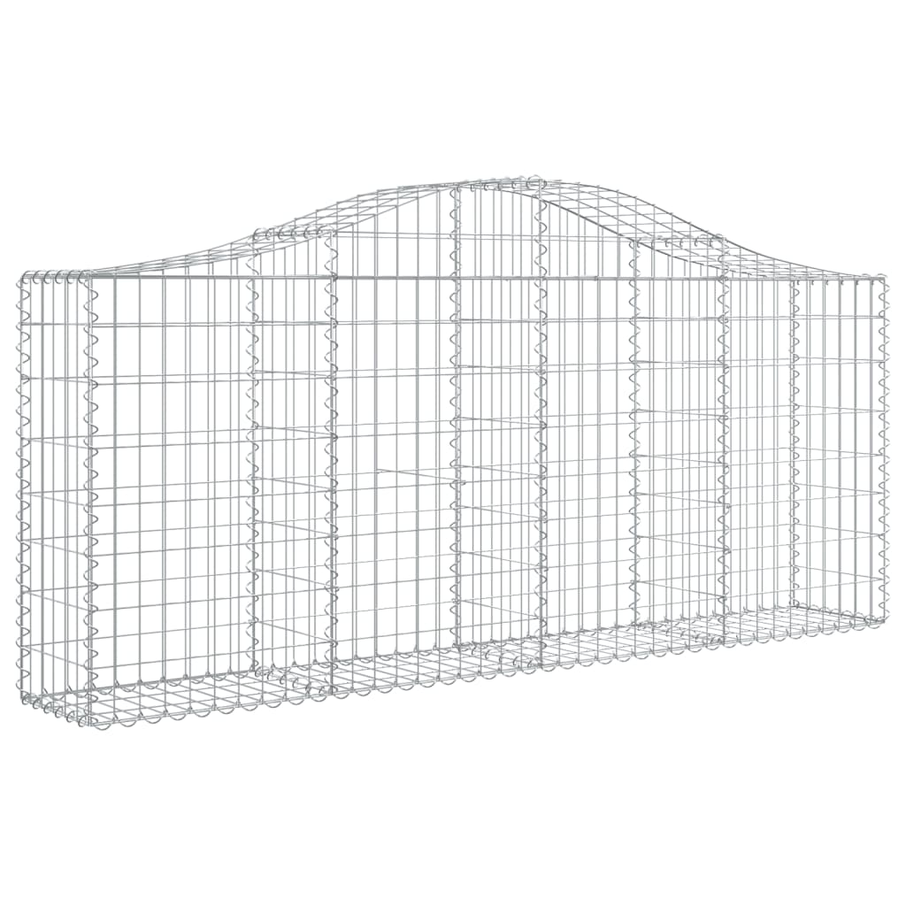 Gabionkurver buede 9 stk 200x30x80/100 cm galvanisert jern