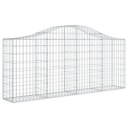 Gabionkurver buede 9 stk 200x30x80/100 cm galvanisert jern