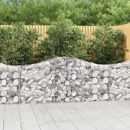 Gabionkurver buede 9 stk 200x30x80/100 cm galvanisert jern