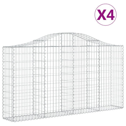 Gabionkurver buede 4 stk 200x30x100/120 cm galvanisert jern