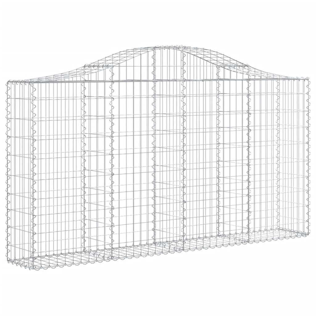 Gabionkurver buede 4 stk 200x30x100/120 cm galvanisert jern