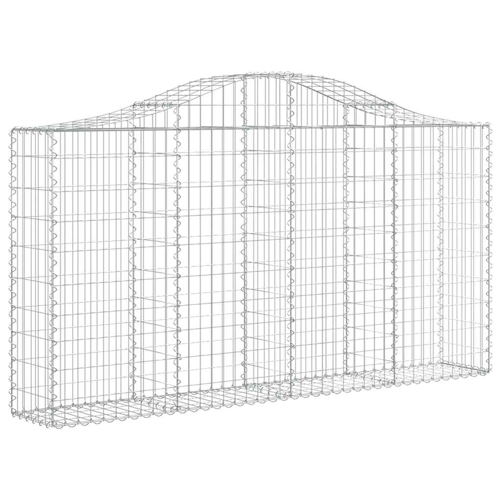 Gabionkurver buede 18 stk 200x30x100/120 cm galvanisert jern
