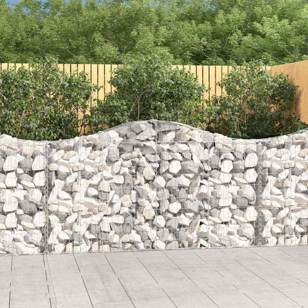 Gabionkurver buede 18 stk 200x30x100/120 cm galvanisert jern