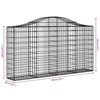 Gabionkurver buede 25 stk 200x30x100/120 cm galvanisert jern