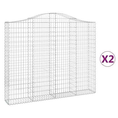 Gabionkurver buede 2 stk 200x30x160/180 cm galvanisert jern