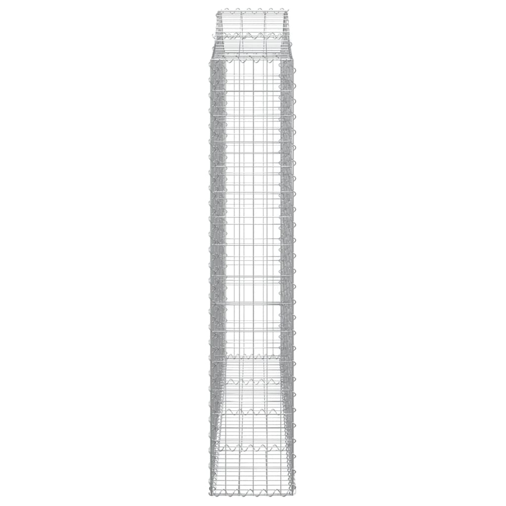 Gabionkurver buede 2 stk 200x30x160/180 cm galvanisert jern