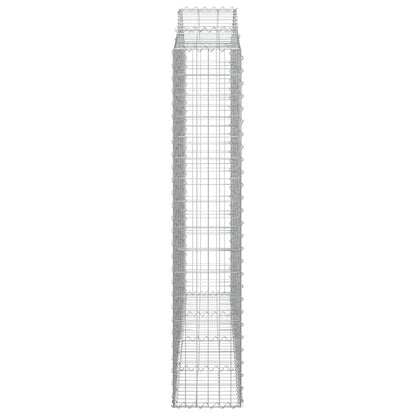 Gabionkurver buede 2 stk 200x30x160/180 cm galvanisert jern