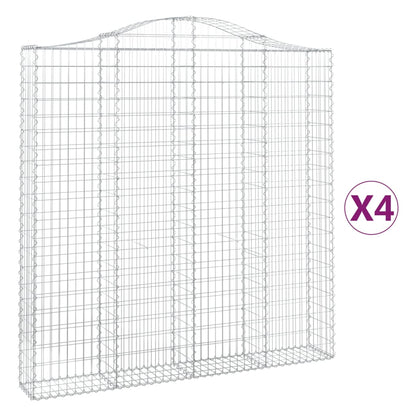 Gabionkurver buede 4 stk 200x30x200/220 cm galvanisert jern