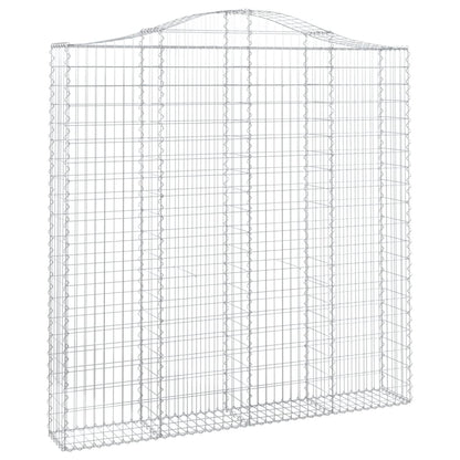 Gabionkurver buede 4 stk 200x30x200/220 cm galvanisert jern