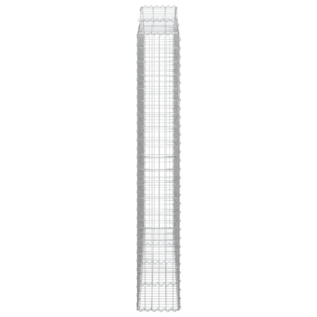 Gabionkurver buede 6 stk 200x30x200/220 cm galvanisert jern