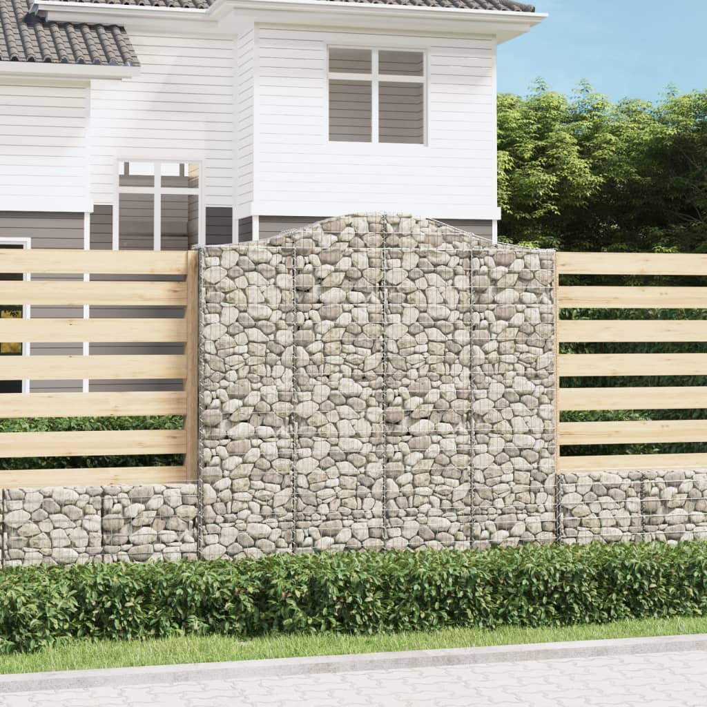 Gabionkurver buede 6 stk 200x30x200/220 cm galvanisert jern