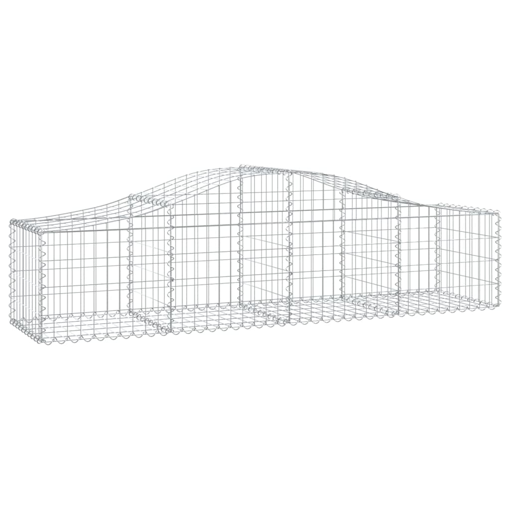 Gabionkurver buede 3 stk 200x50x40/60 cm galvanisert jern