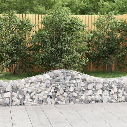 Gabionkurver buede 15 stk 200x50x40/60 cm galvanisert jern