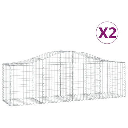 Gabionkurver buede 2 stk 200x50x60/80 cm galvanisert jern
