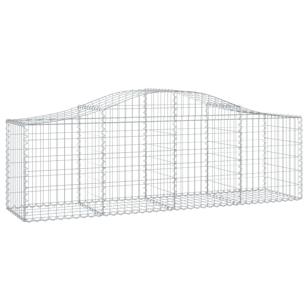 Gabionkurver buede 2 stk 200x50x60/80 cm galvanisert jern