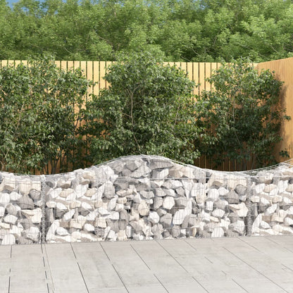 Gabionkurver buede 2 stk 200x50x60/80 cm galvanisert jern