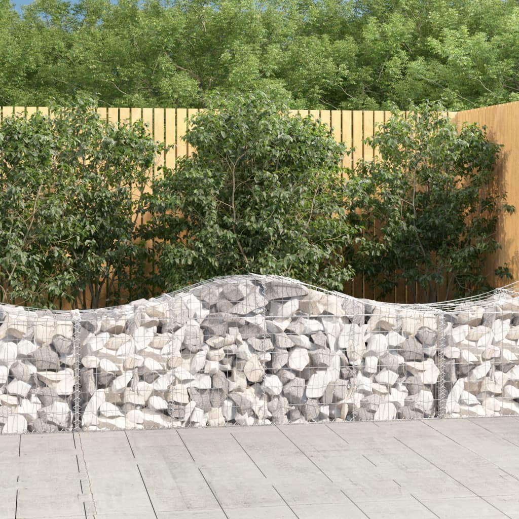 Gabionkurver buede 10 stk 200x50x60/80 cm galvanisert jern