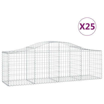 Gabionkurver buede 25 stk 200x50x60/80 cm galvanisert jern
