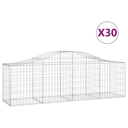 Gabionkurver buede 30 stk 200x50x60/80 cm galvanisert jern