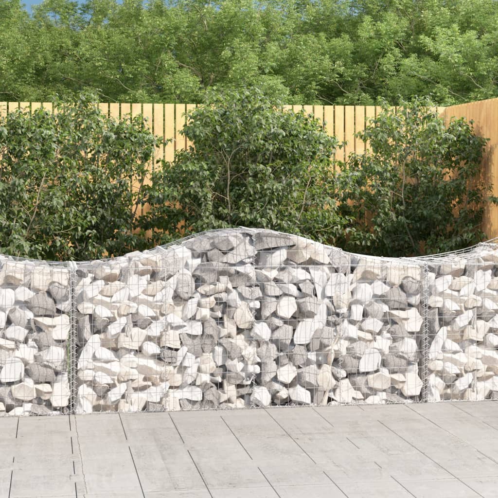 Gabionkurver buede 14 stk 200x50x80/100 cm galvanisert jern