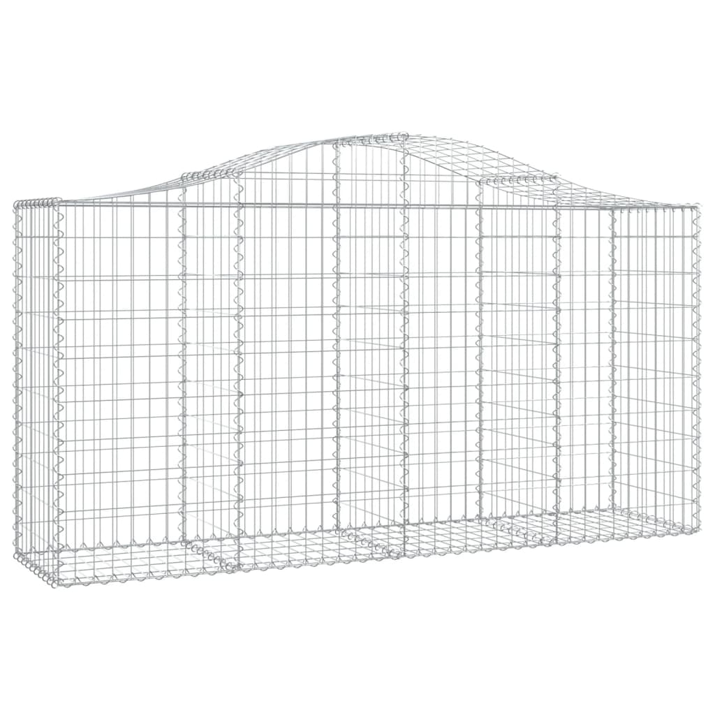 Gabionkurver buede 4 stk 200x50x100/120 cm galvanisert jern