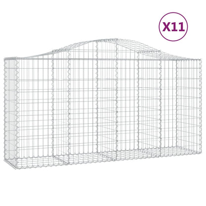 Gabionkurver buede 11 stk 200x50x100/120 cm galvanisert jern