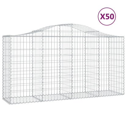 Gabionkurver buede 50 stk 200x50x100/120 cm galvanisert jern