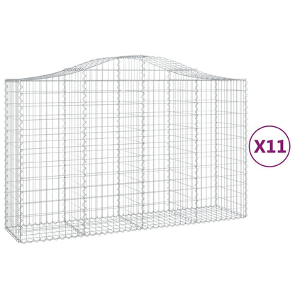 Gabionkurver buede 11 stk 200x50x120/140 cm galvanisert jern