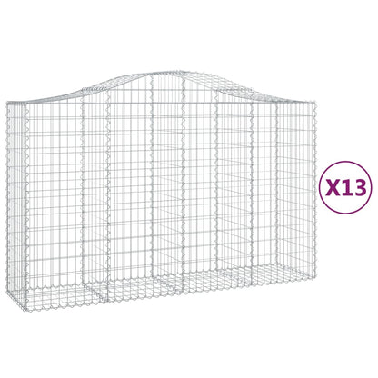 Gabionkurver buede 13 stk 200x50x120/140 cm galvanisert jern