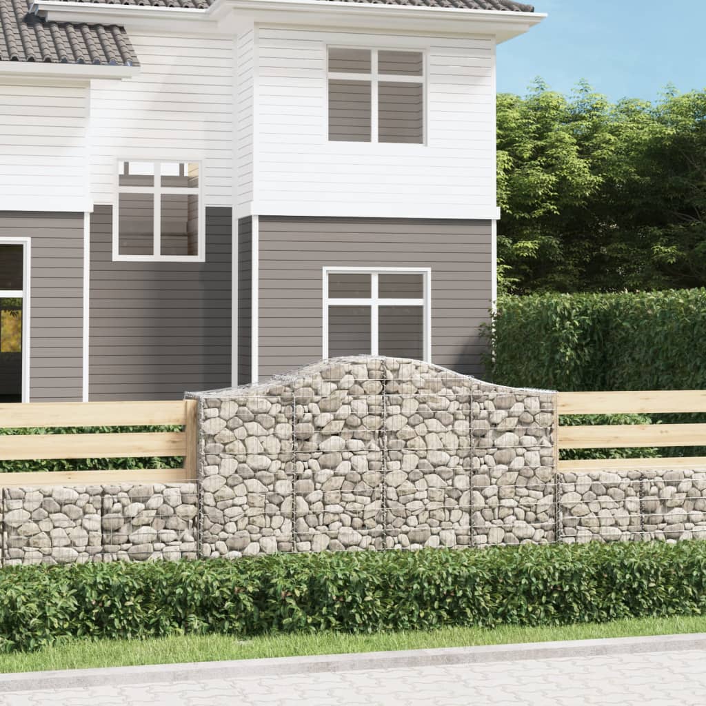 Gabionkurver buede 14 stk 200x50x120/140 cm galvanisert jern