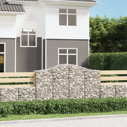 Gabionkurver buede 14 stk 200x50x120/140 cm galvanisert jern