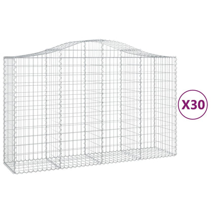 Gabionkurver buede 30 stk 200x50x120/140 cm galvanisert jern